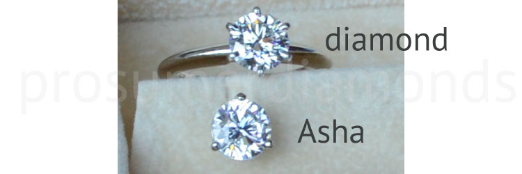 Asha engagement rings vs moissanite