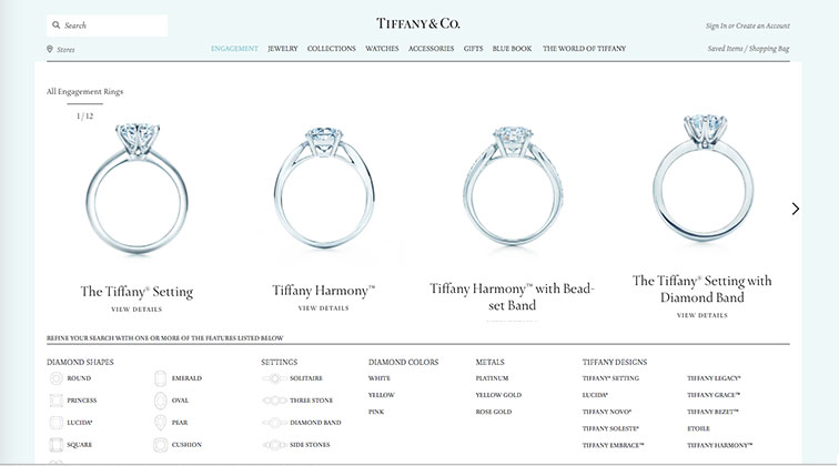 tiffany diamond color scale